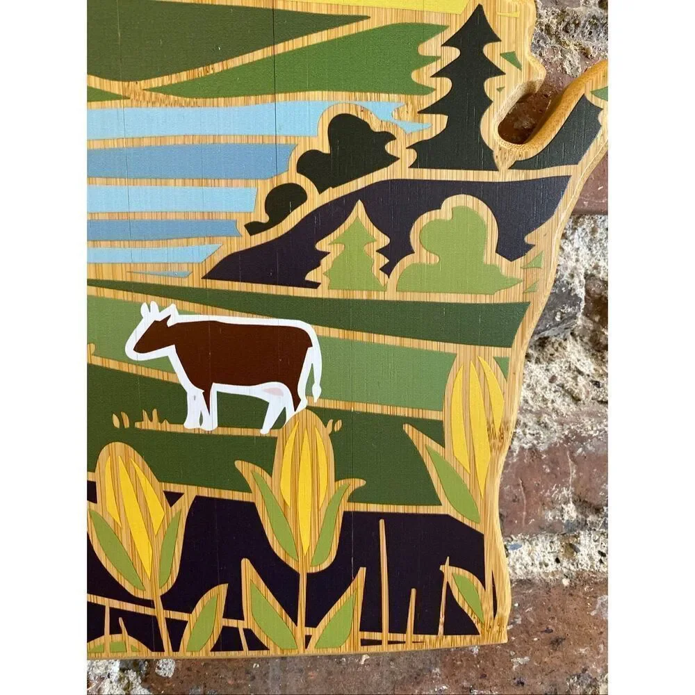 Totally Bamboo • WISCONSIN • State Decorative Colorful Hand Painted Hangable Bam
